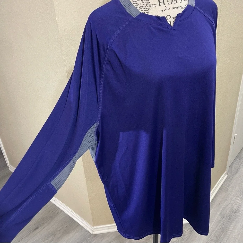 adidas men's purple quarter sleeve athletic shirt‎